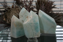 Load image into Gallery viewer, Polished Blue Smithsonite Aragonite Standing Freeforms