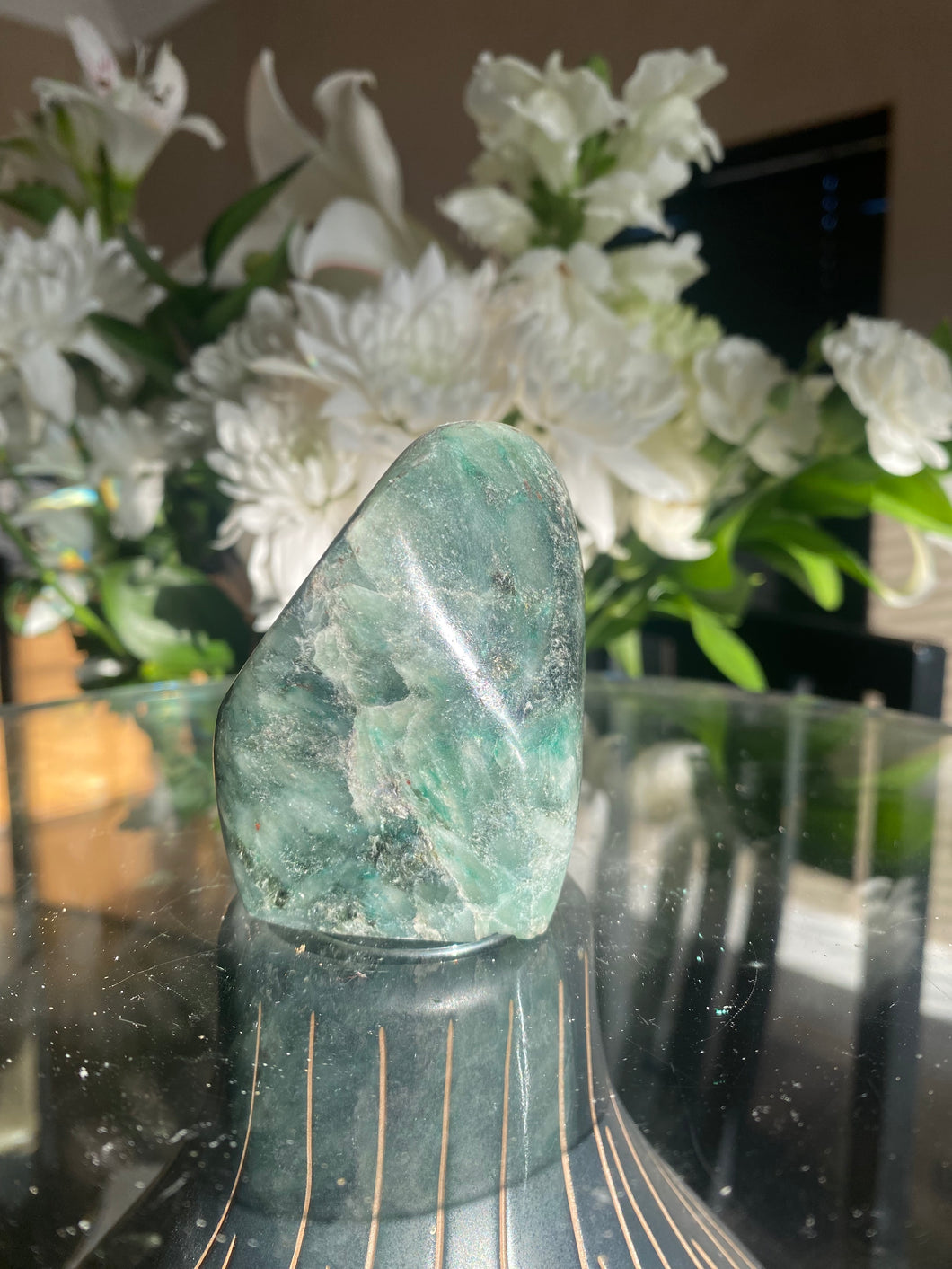 Polished Emerald in Matrix Standing Freeform