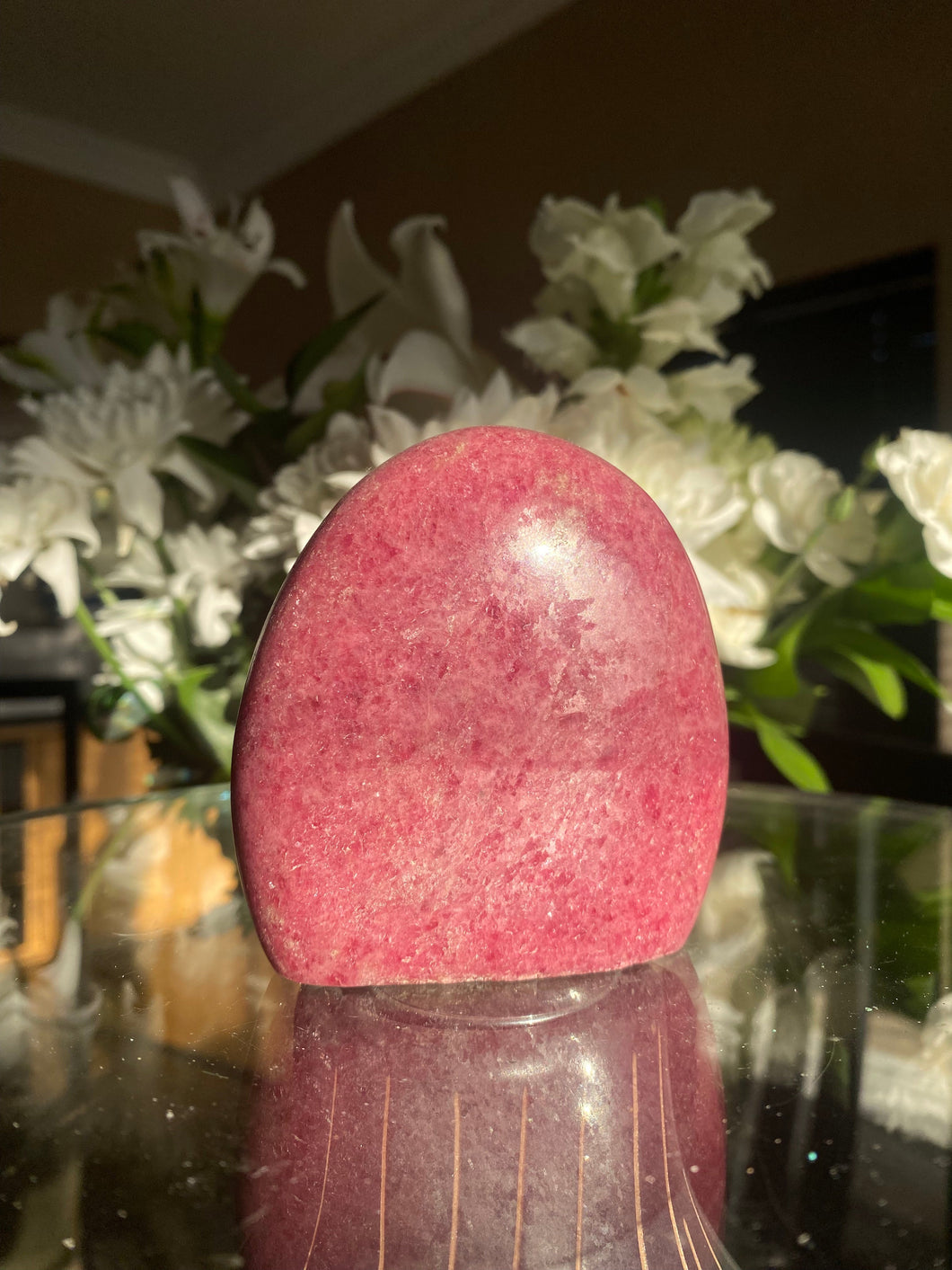 Polished Rhodonite Oval Standing Freeform