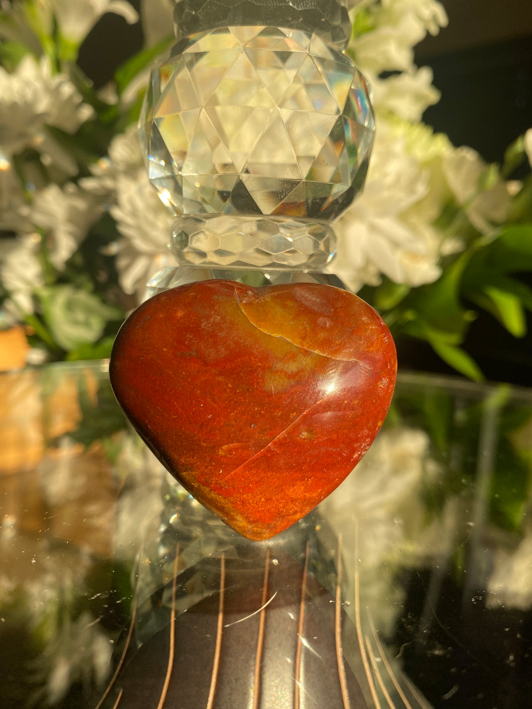 Polished Red Jasper Gallet Heart