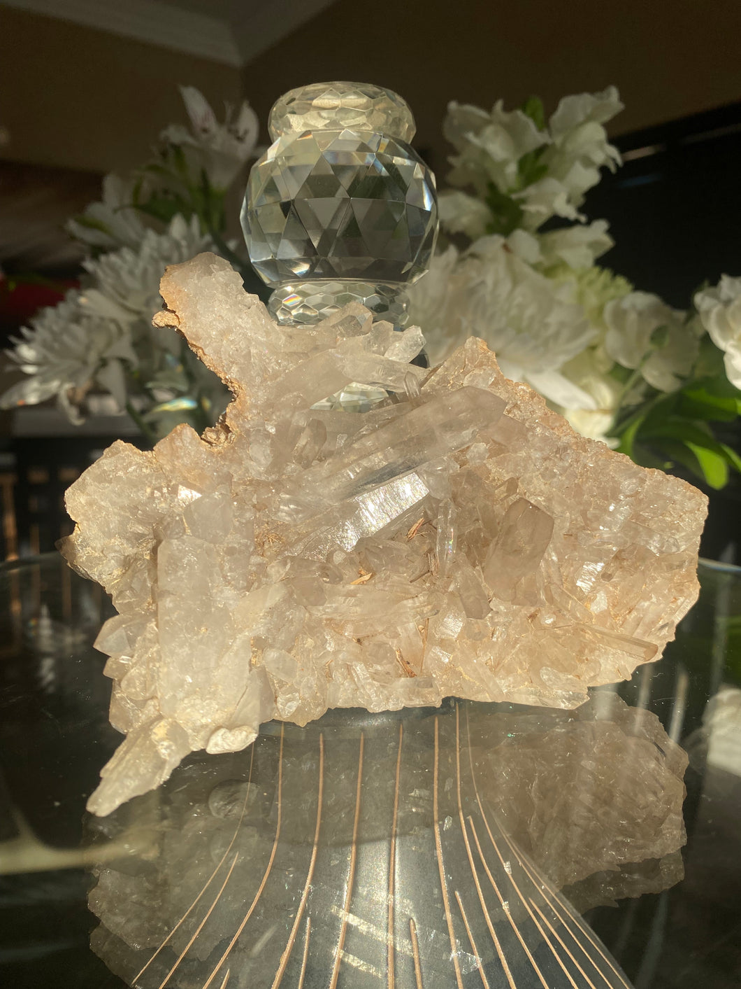 Natural Clear Quartz Crystal Cluster