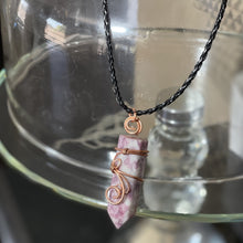 Load image into Gallery viewer, Lepidolite Copper Wire-Wrapped Necklace
