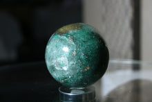 Load image into Gallery viewer, Polished Green Fuchsite Sphere with Pyrite Flecks
