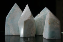 Load image into Gallery viewer, Polished Blue Smithsonite Aragonite Standing Freeforms
