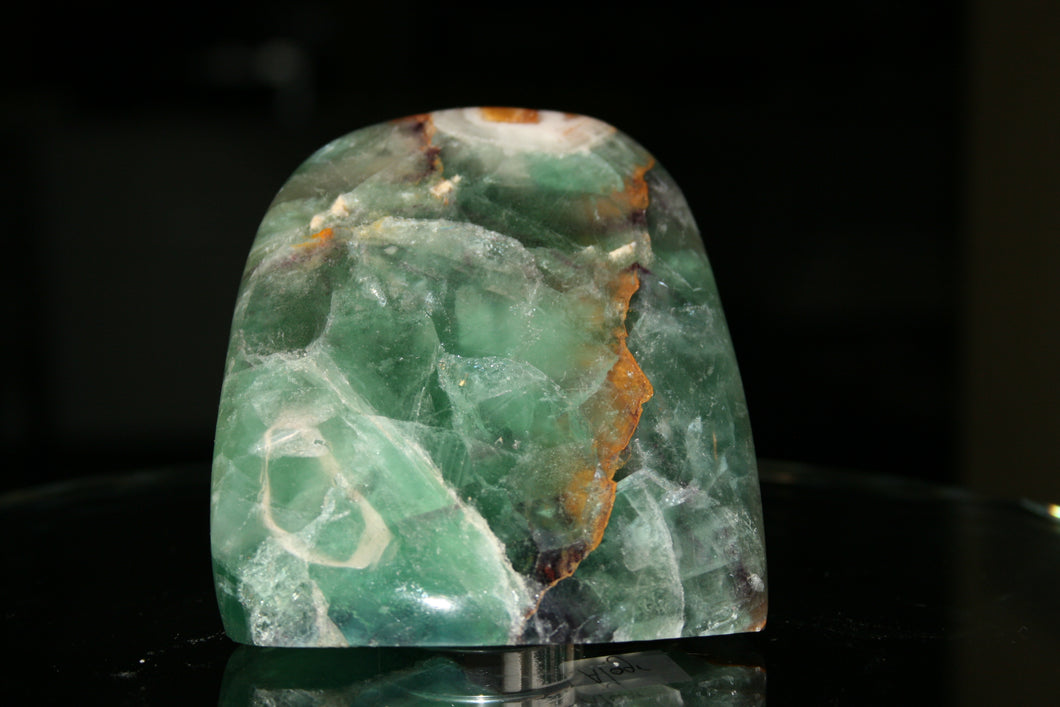 Polished Watermelon Fluorite Standing Freeforms