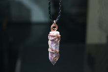 Load image into Gallery viewer, Lepidolite Copper Wire-Wrapped Necklace
