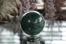 Load image into Gallery viewer, Polished Green Fuchsite Sphere with Pyrite Flecks
