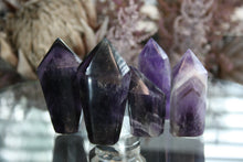 Load image into Gallery viewer, Polished Chevron Amethyst Quartz Crystal Standing Freeform
