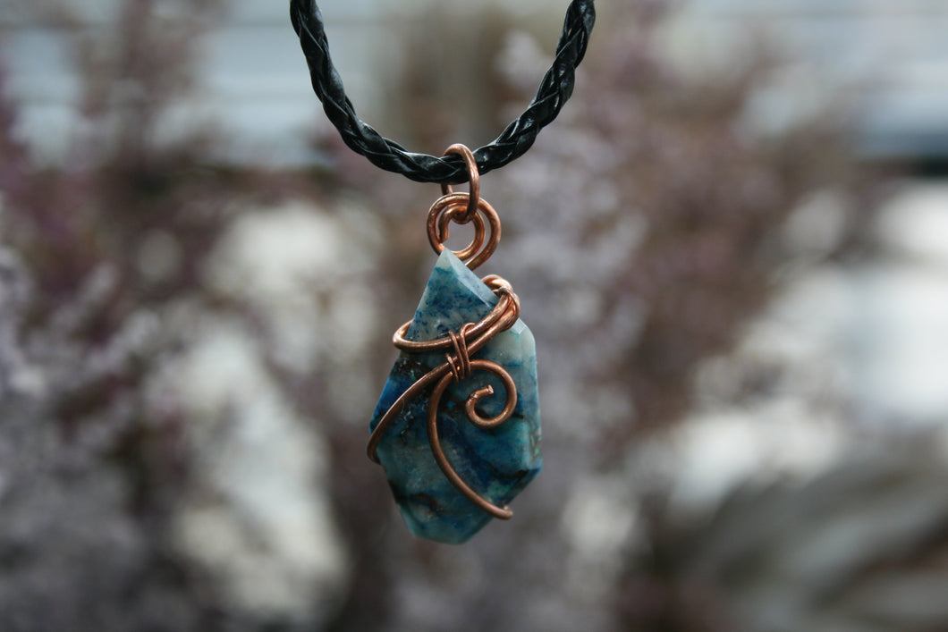 Shattukite Copper Wire-Wrapped Necklace