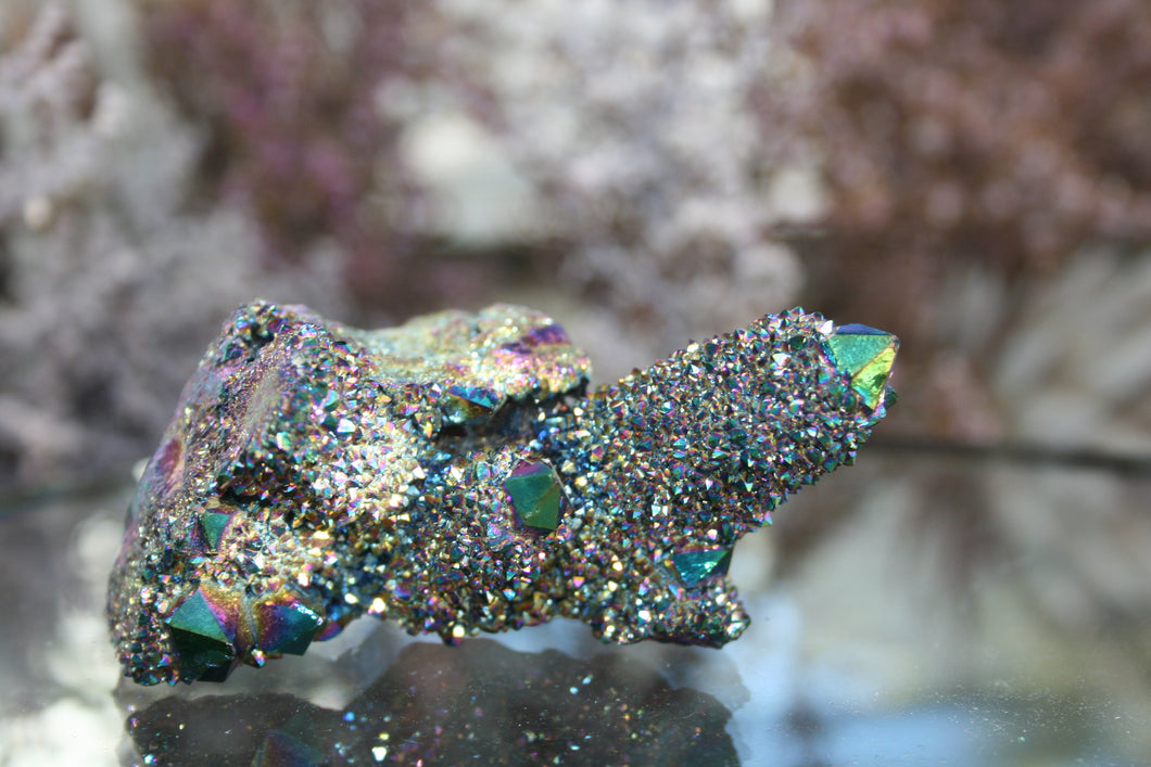 Natural Rainbow Aura Spirit Quartz Crystal Cluster